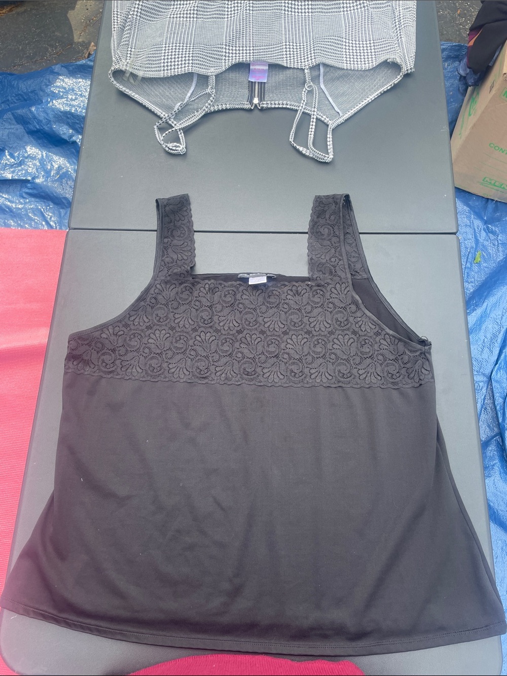 Ladies Black Lacy Tank